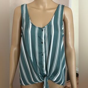 NWT - Pink Rose Striped Sleeveless Blouse – Size Large